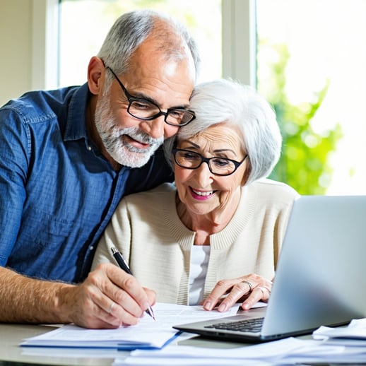 older couple doing taxes-1