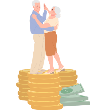 Couple dancing on money