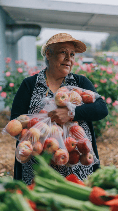 DonorDrive Insta Story-volunteer with apples